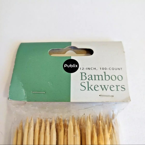 Publix Bamboo Wood Skewers 12in 100 Count Arts & Crafts Cooking Grilling Baking - Picture 3 of 5